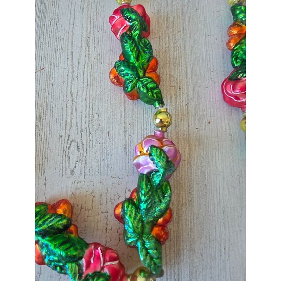 Radko lei land flower Garland glitter tropical Hawaiian glass Xmas vintage hibis - Picture 11 of 15